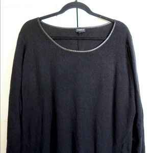 Plus size black moto sweater